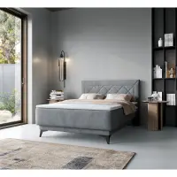 Cama continental Zalea 120x200 con arcón gris