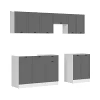 Кухонный гарнитур Junona Line 230 см графит без столешницы