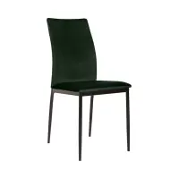 Silla tapizada Weyer de terciopelo verde oscuro