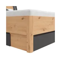 Cama Saturn 140x200 con 3 cajones roble artisan/grafito