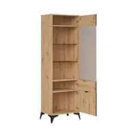 Vitrina alta Lamea 60 cm con puertas roble artisan