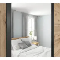 Armario corredero Tetrix 153 cm con espejo roble wotan