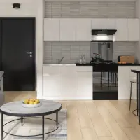 Кухонный гарнитур Junona Line 240 см белый глянец без столешницы