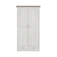 Armario de dos puertas Luca Baby con cajones alerce sibiu claro