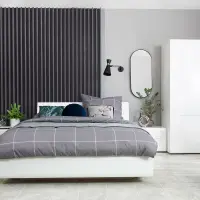 Armario de dos puertas Azteca Trio 105 cm blanco brillo