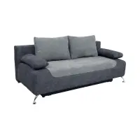 Диван трехместный Daria III раскладной с ящиком велюровый серый