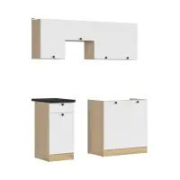 Conjunto de cocina Junona Line 170 cm blanco con encimera