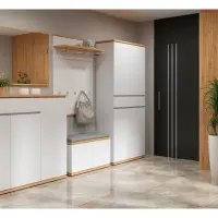 Cómoda Yamael 135 cm con 3 puertas y un cajón roble artisan/blanco