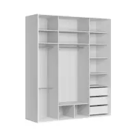 Armario de puertas correderas Flex 200 cm con espejo blanco/roble mauvella
