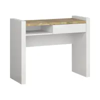 Tocador Alameda 100 cm con cajón y estante blanco brillo/roble westminster