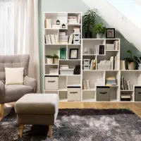 Estantería Tetrix 88 cm con 12 estantes blanca