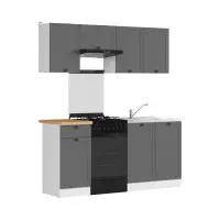 Conjunto de cocina Junona Line 170 cm grafito con encimera