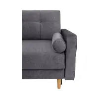 Sofá de tres plazas Torent convertible de terciopelo gris