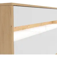 Cómoda Gap 190 cm con 3 puertas y cajones roble artisan/blanco