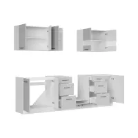 Conjunto de cocina Junona Line 260 cm gris claro brillo