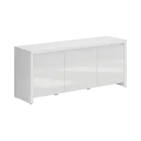 Mueble RTV Larios 143 cm con 3 puertas blanco/blanco brillo