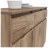 Cómoda Saturn 135 cm con 3 puertas y 3 cajones roble flagstaff oscuro