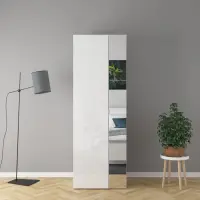 Armario de dos puertas Flex 75 cm con espejo blanco brillo
