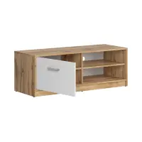 Mueble RTV Matos 118 cm con puertas y estante roble wotan/blanco