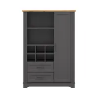 Estantería Tolmin 100 cm con puertas y 2 cajones grafito/roble artisan