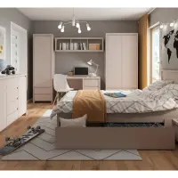 Cómoda Kaspian 144 cm con 2 puertas y 4 cajones cachemira