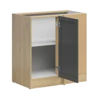 Armario bajo de cocina de rincón Junona Line derecho roble bernstein/grafito ocupa rincón 100x60 cm