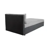 Sofá cama Rico con contenedor y respaldo ajustable gris