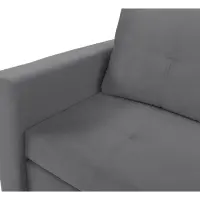 Sofá de dos plazas Bunio III convertible con arcón gris