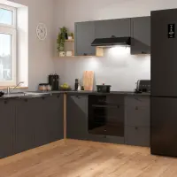 Conjunto de cocina de esquina Junona Line 200x220 grafito con encimera