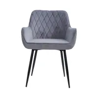 Стул мягкий Nicolas из бархата серый