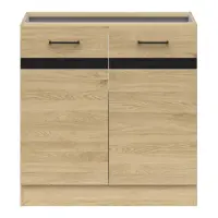 Armario bajo de cocina Junona Line 80 cm con 2 puertas roble bernstein