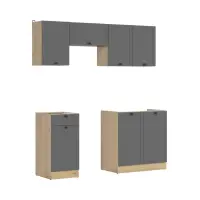 Conjunto de cocina Junona Line 180 cm grafito sin encimera