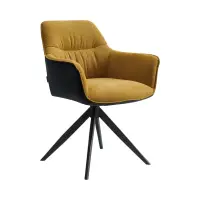 Silla tapizada Akita giratoria amarillo-negro