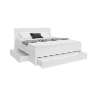 Cama Saturn 180x200 con 3 cajones blanca