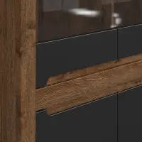 Vitrina Ruso 104 cm con 4 puertas roble april/negro mate