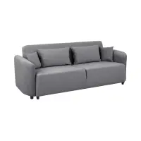 Sofá cama de tres plazas Akaro plegable con contenedor, terciopelo gris