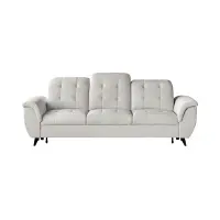 Sofá de tres plazas Doria convertible de terciopelo crema