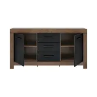 Cómoda Balin 160 cm con 2 puertas y 3 cajones roble monastery/roble negro