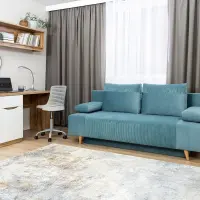 Sofá de tres plazas Leon convertible con arcón turquesa