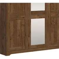Armario de tres puertas Patras 153 cm con espejo roble april
