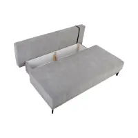 Sofá cama de tres plazas Sentila con arcón beige