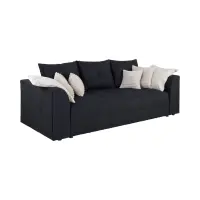 Sofá de tres plazas Royal IV convertible con arcón negro