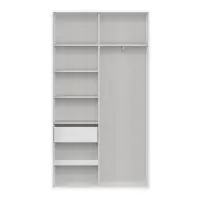 Armario de puertas correderas Flex 120 cm con espejo blanco brillo