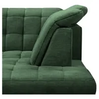 Sofá de esquina derecho Aragon convertible con reposacabezas y asiento ajustable verde