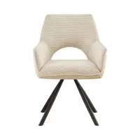 Silla tapizada Jason giratoria de pana crema