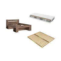 Conjunto de cama Nepo Plus roble noble con somier y colchón Ceres 140x200