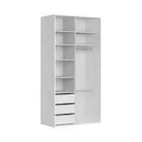 Armario de puertas correderas Flex 120 cm con espejo blanco/cachemira