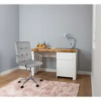 Письмовий стіл Holten 130 см з дверцятами та шухлядою дуб вотан/білий