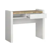 Tocador Alameda 100 cm con cajón y estante blanco brillo/roble westminster