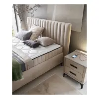 Cama continental Joy 180x200 con contenedores beige claro